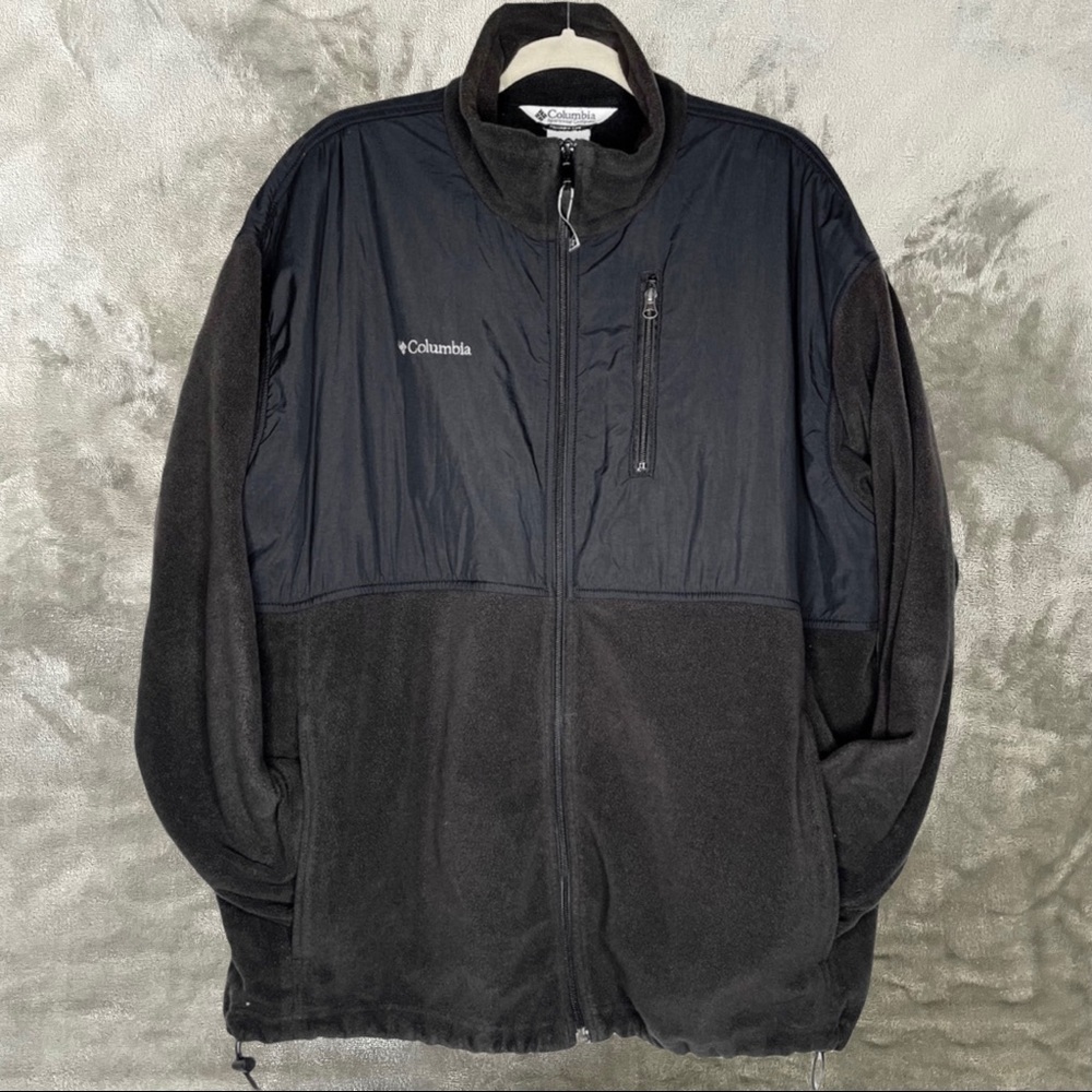 Columbia Men's Black Zip Up Combo Fleece Jacket w/ Pockets Size 2XL